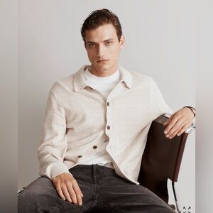 Madewell Men’s Beige Cream Lightweight Cardigan Sweater Jacket Size XS